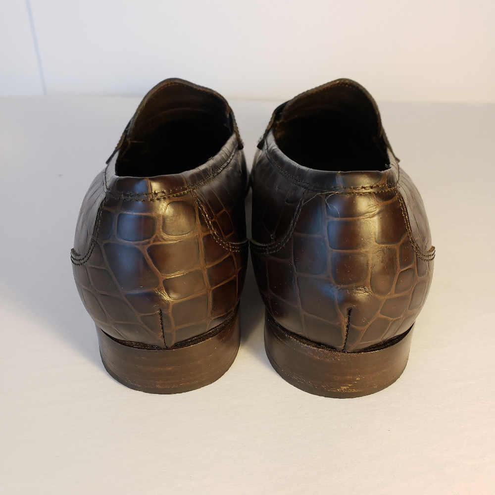 Cole Haan 7B Brown Crocodile Leather Loafer Shoes - Picture 4 of 8